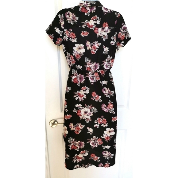 Black Purple Floral Dress Size Small - Picture 3 of 13